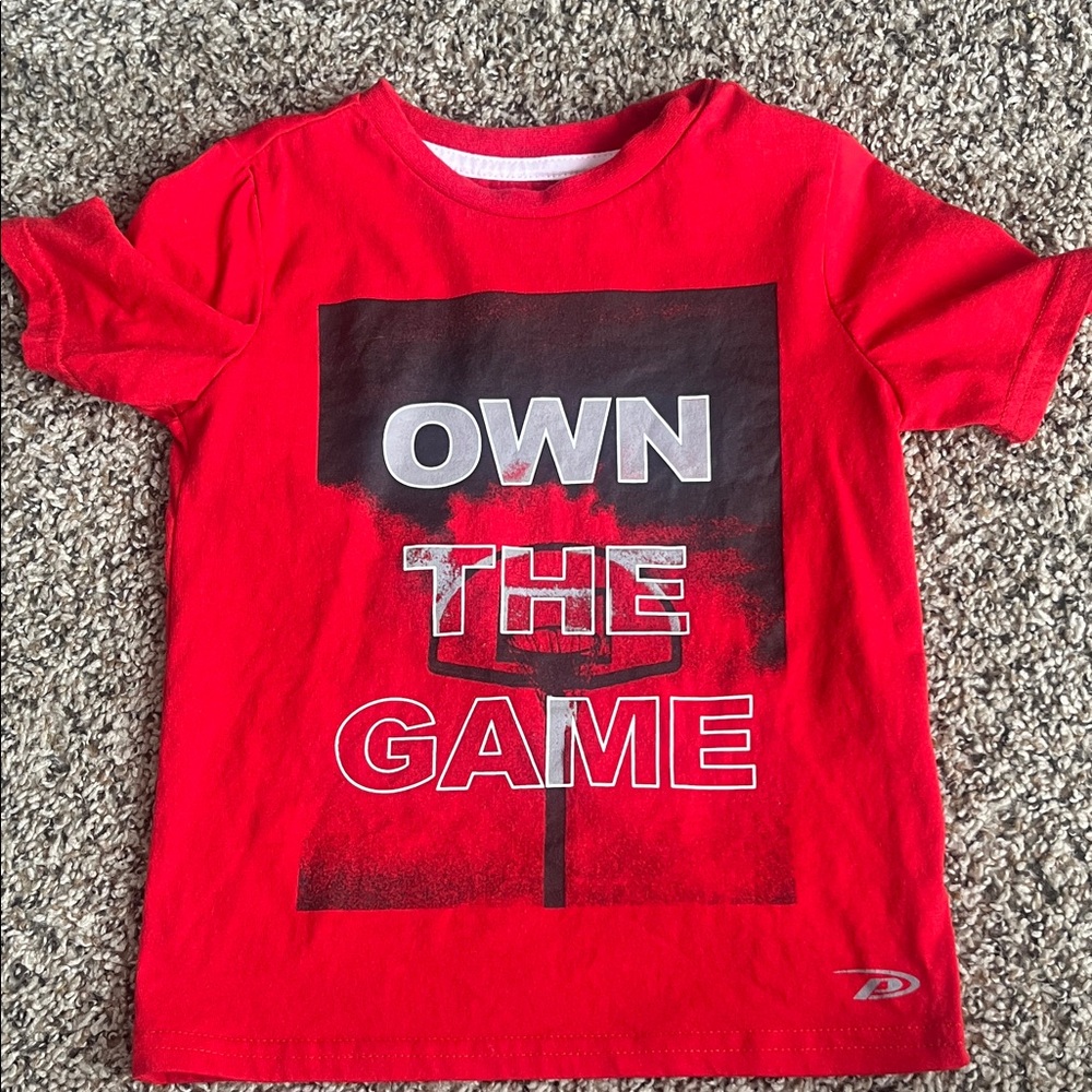 Pro Player Red Kids Tee with 'Own the Game' Graphic